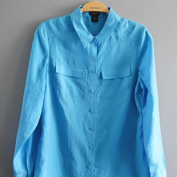 Ann Taylor Petite Silk Camp Shirt 4P - Picture 2 of 3